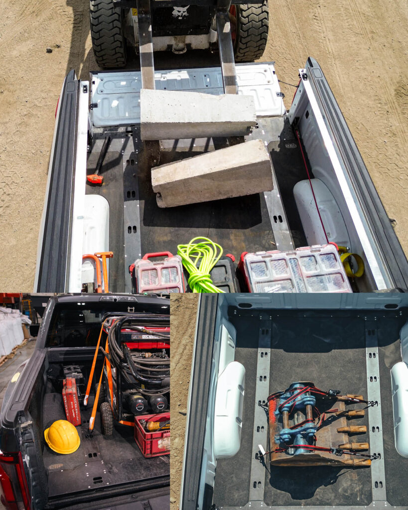 Legend Fleet Solutions BedBoss truck bed flooring protecting pickup beds during heavy equipment and contractor equipment transport