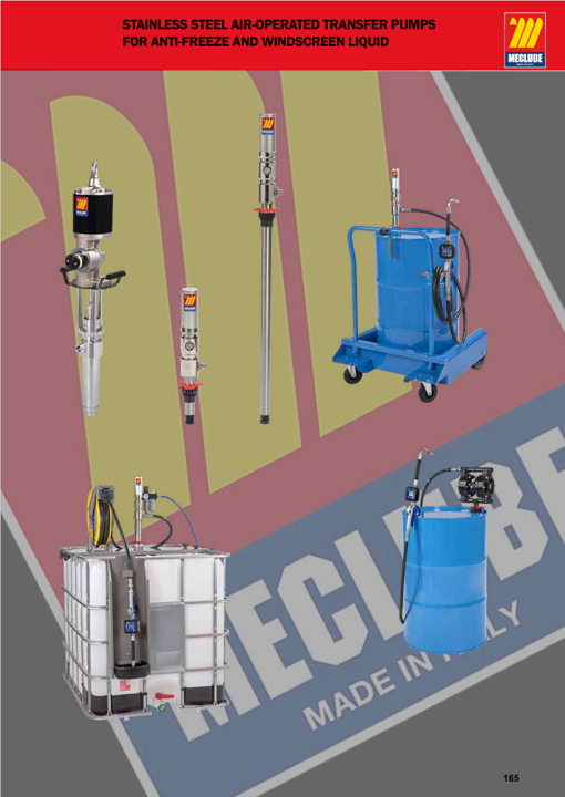 MecLube anti-freeze and windshield washer equipment catalog cover for stainless steel transfer pumps and fluid handling systems