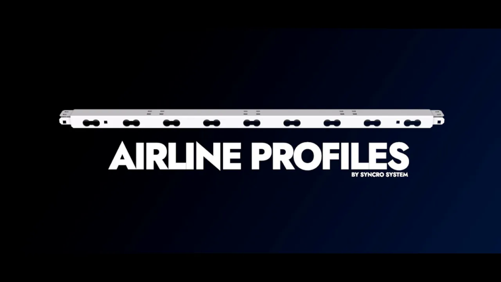 Syncro System airline profiles video cover showing a mounting profile rail for commercial van storage systems.