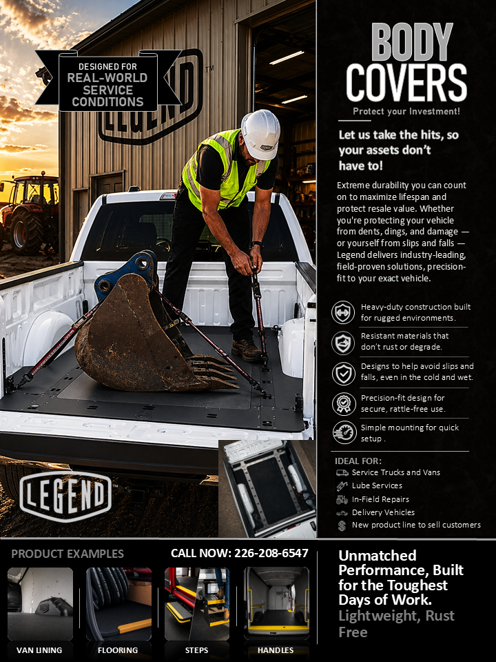 Legend Fleet Solutions Professional vehicle protection and workflow-support systems designed to improve operational durability, organized service environments, cargo-area protection, workflow cleanliness, and demanding real-world contractor, fleet, and industrial applications.