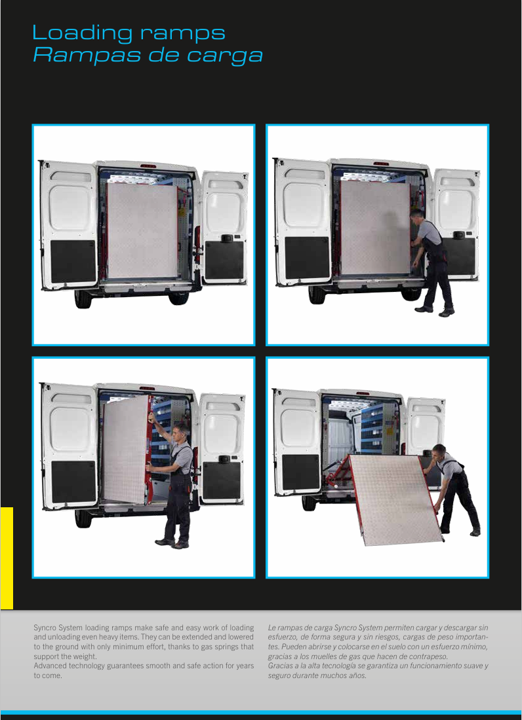 Syncro System loading ramps catalog for van loading ramps, equipment ramps, cargo ramps, and commercial van loading solutions.